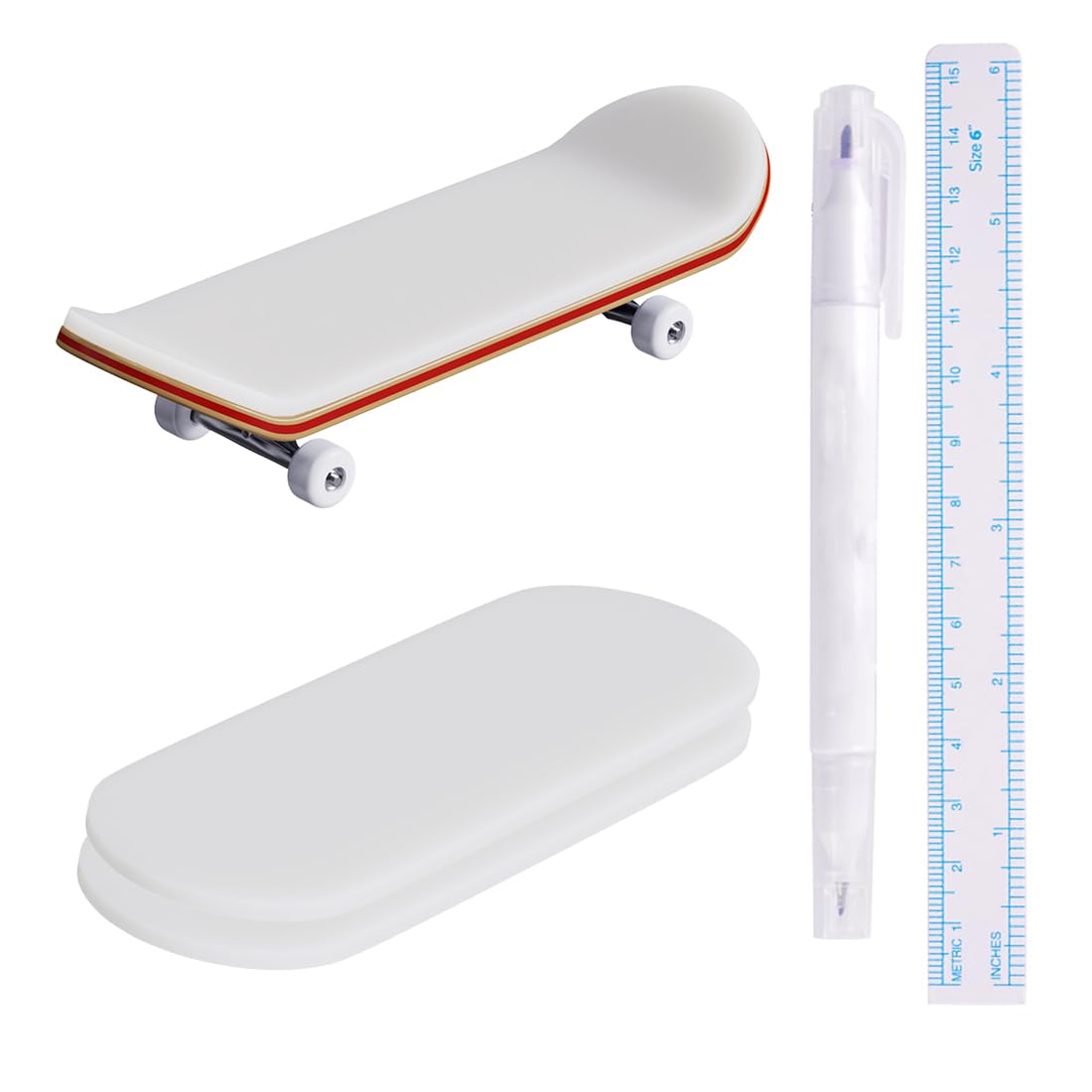 Tattoo Kit 3-Pack Practice Skins, Fingerboard Mini Skatebords Collectible & Customizable, Tattoo Studio Gift, Beginners Play 006