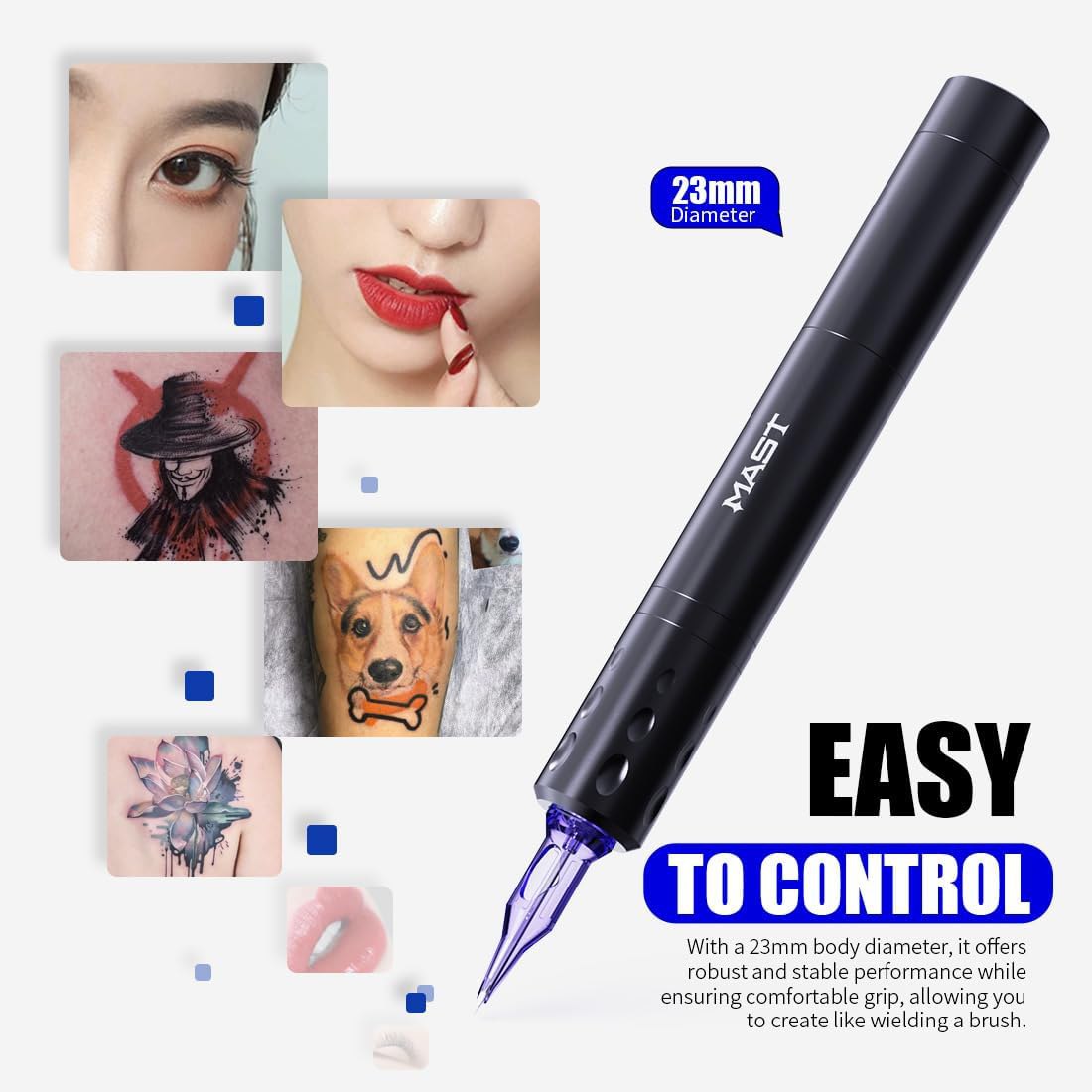 Mast Tattoo Tour Fly Wireless Rotary Pen Machine Gun Lightweight Slim 3.0mm