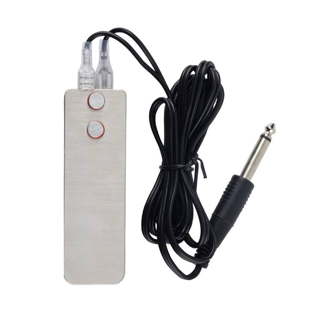 Tattoo Foot Pedal Switch Long Clip Cord Tattoos Power Supply Machine Silver Used