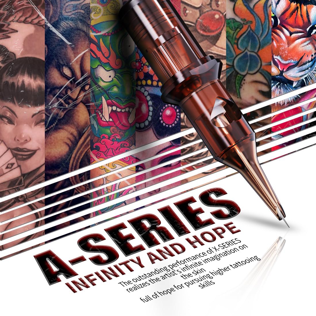 Tattoo Cartridges A-Series Round Liner Curved Magnum Membrane Mixed Size1RL 3RL 5RL 7RM 20Pcs