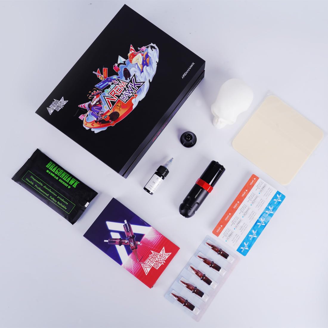 Tattoo Kit Wireless Ranger Tattoo Gun Pen Machine Complete Tattoo Kit Cartridges Black Tattoo Ink for Beginners