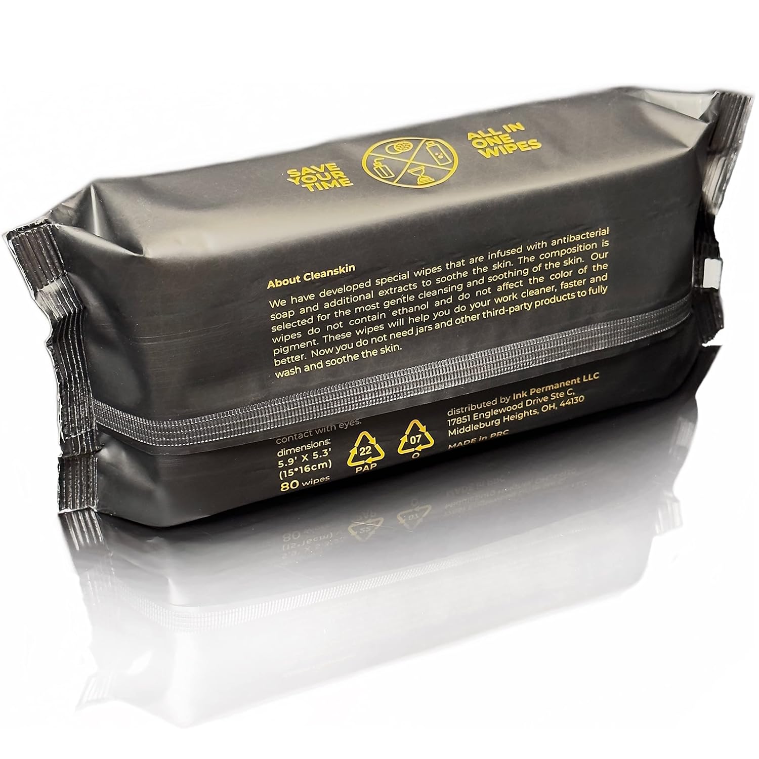 CleanSkin Cleansing Green Soap Wipes for Tattooing All in One Solution To Heal and Clean Tattoos