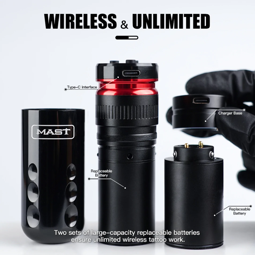Wireless Tattoo Pen Machine Shortest Machine with 4.0MM Strokes Mast Racer