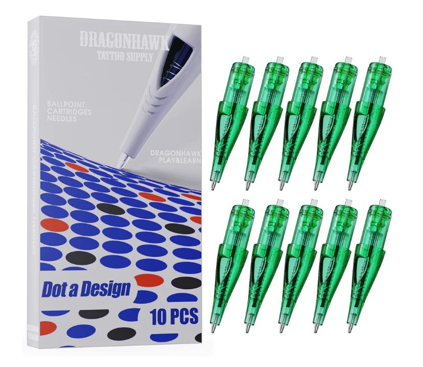 Dragonhawk Ballpoint Cartridges 10pcs Green