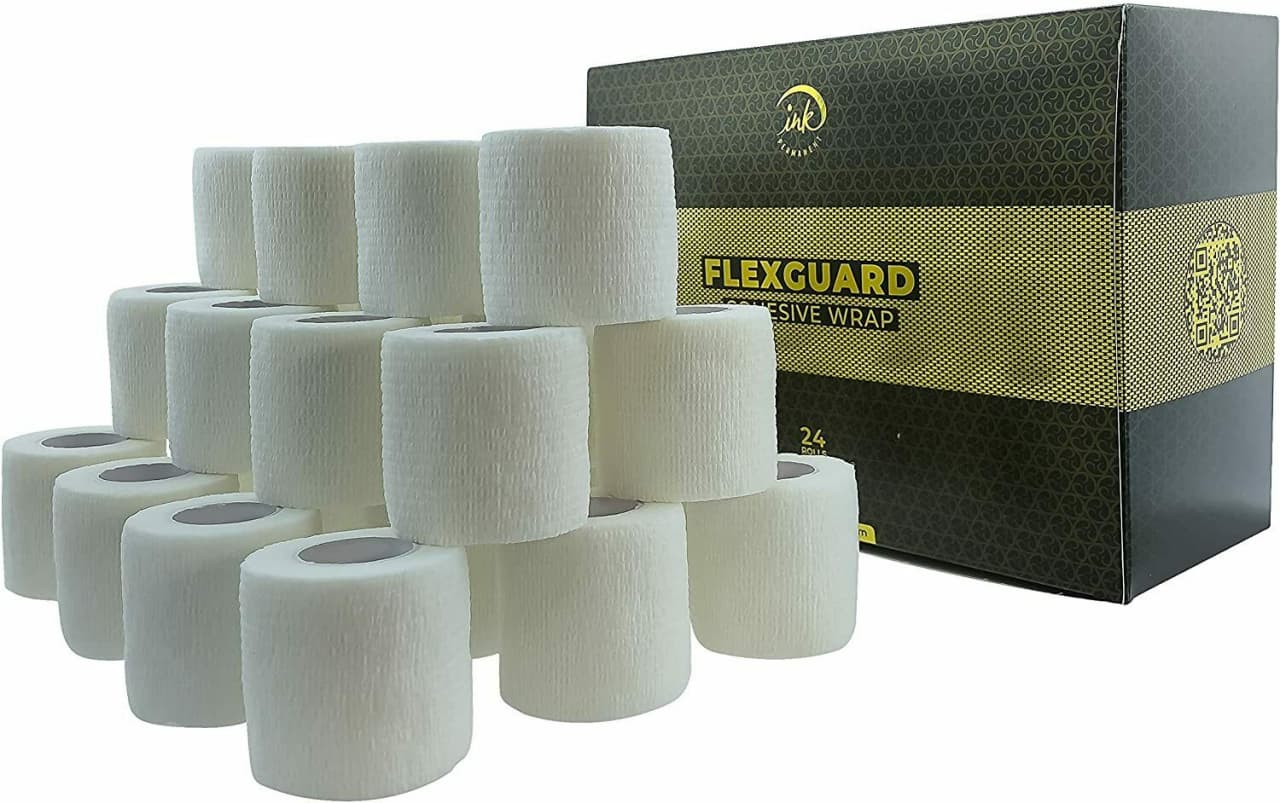Cohesive Bandage Tattoo Grip Tape Wrap 24Pcs