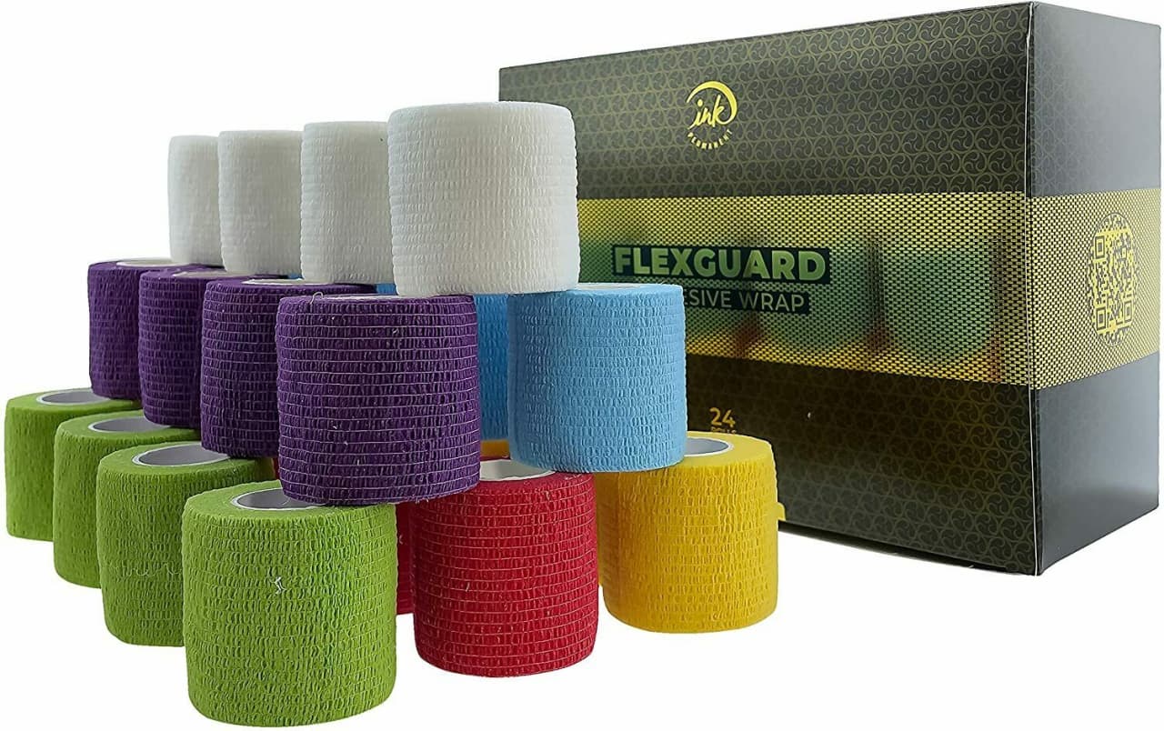 Cohesive Bandage Tattoo Grip Tape Wrap 24Pcs