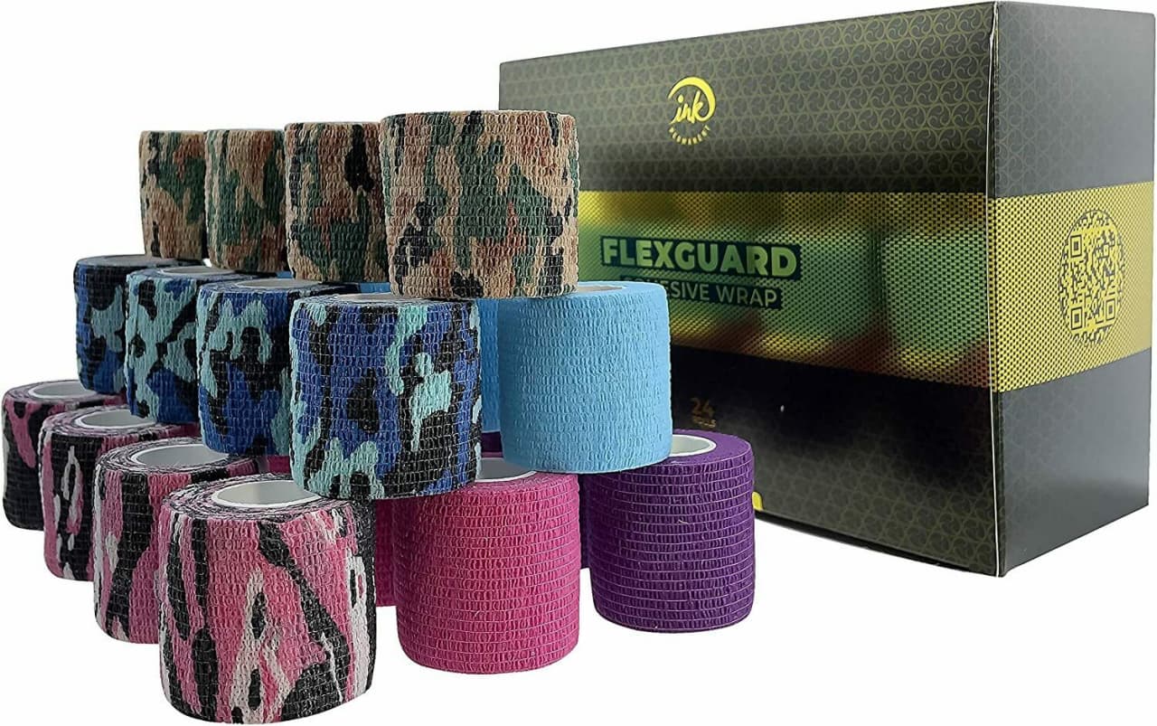 Cohesive Bandage Tattoo Grip Tape Wrap 24Pcs