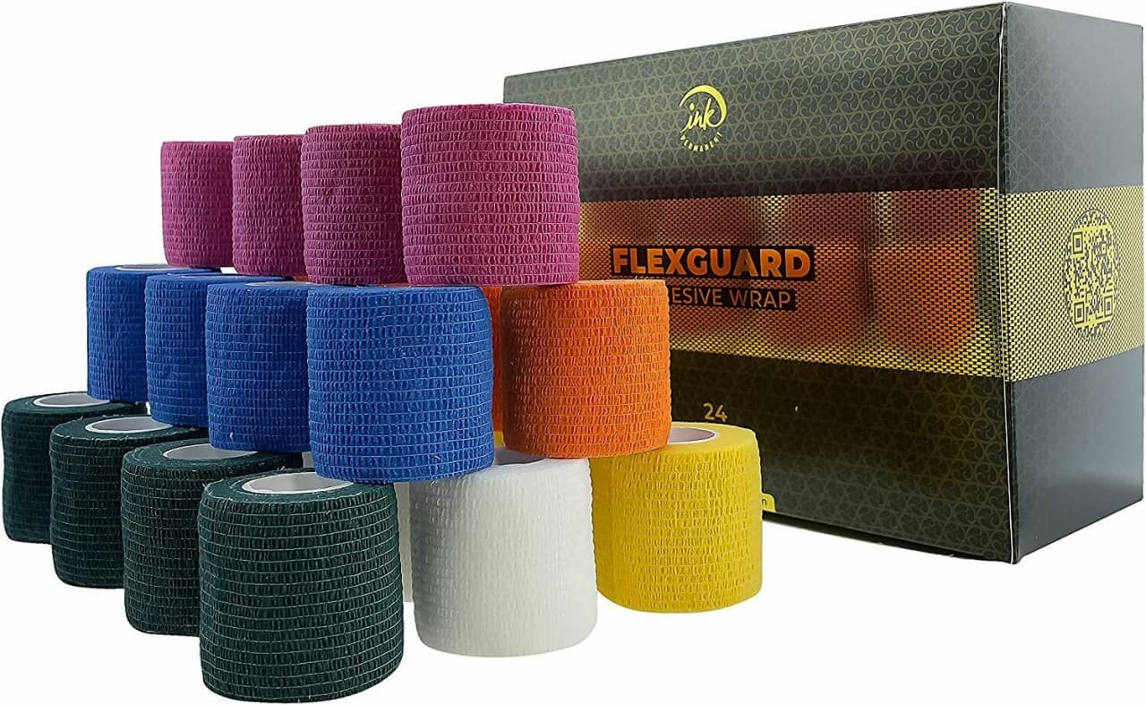 Cohesive Bandage Tattoo Grip Tape Wrap 24Pcs
