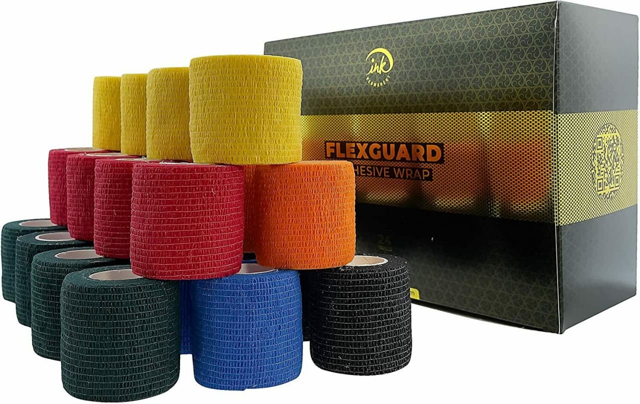 Cohesive Bandage Tattoo Grip Tape Wrap 24Pcs