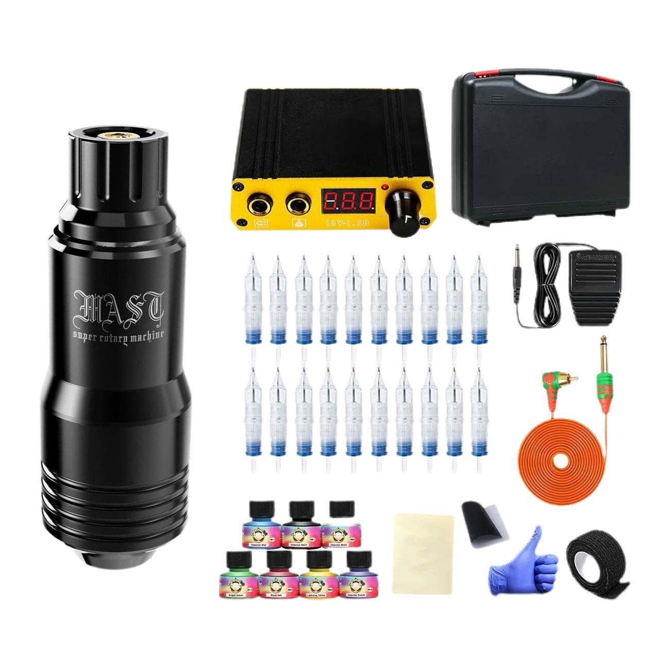 Dragonhawk Rotary Tattoo Machine Kit Tour S Power Supply