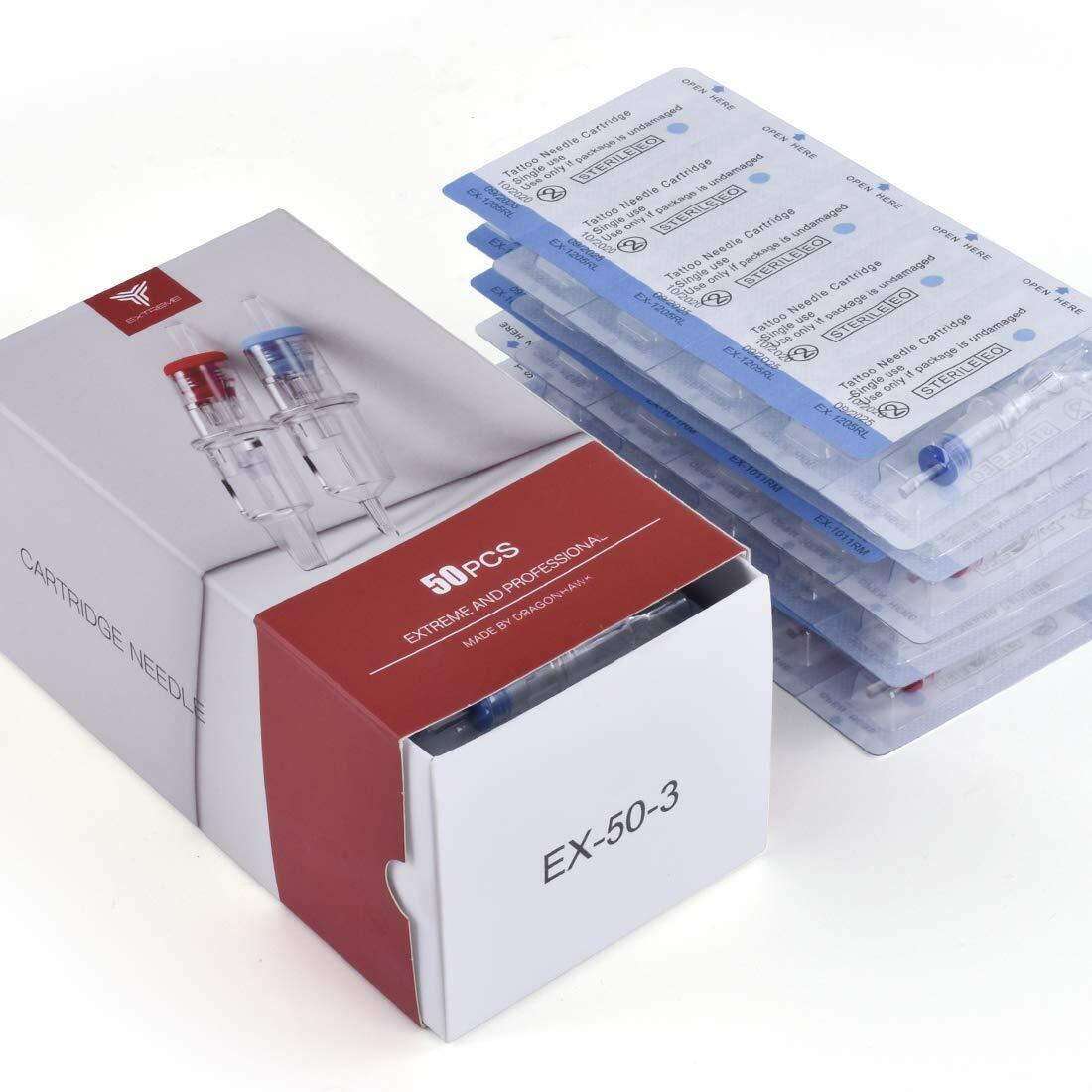 EX-50-3 mix 1003RL/1005RL/1007RL/1205RS/1207RS || Dragonhawk EXTREME Needle Cartridges || 50 pcs || Open Box