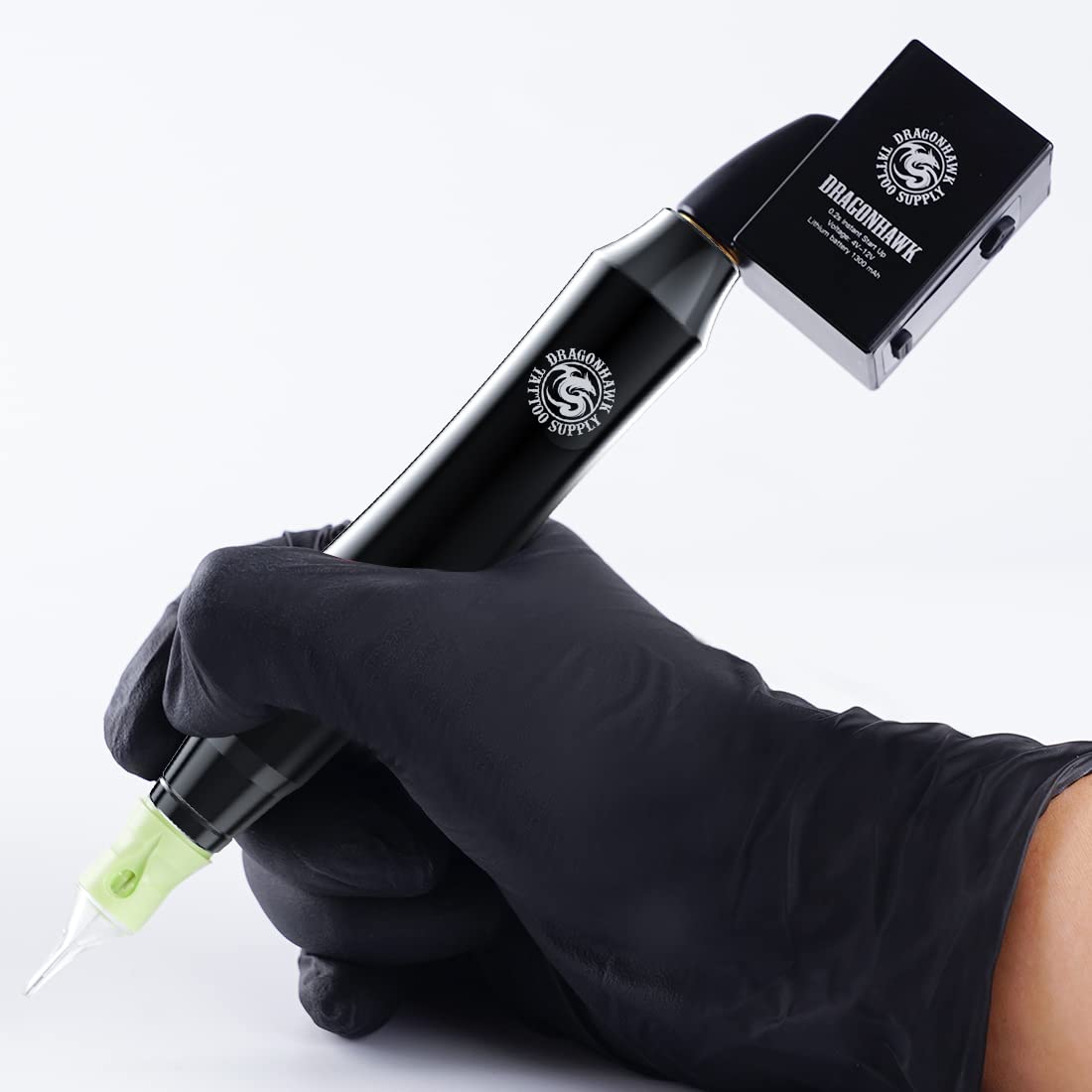 Dragonhawk Tattoo Pen Kit Rotary Machine Wireless Battery 20Pcs Needles Inks