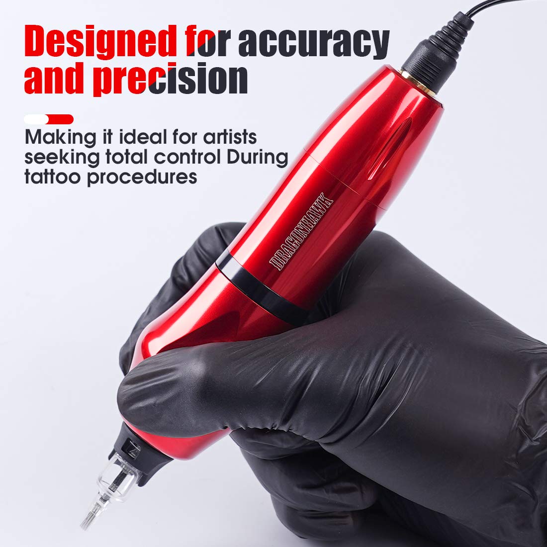 Dragonhawk Tattoo Machine Rotary Pen Machine Atom M5 WQ510-1 Red