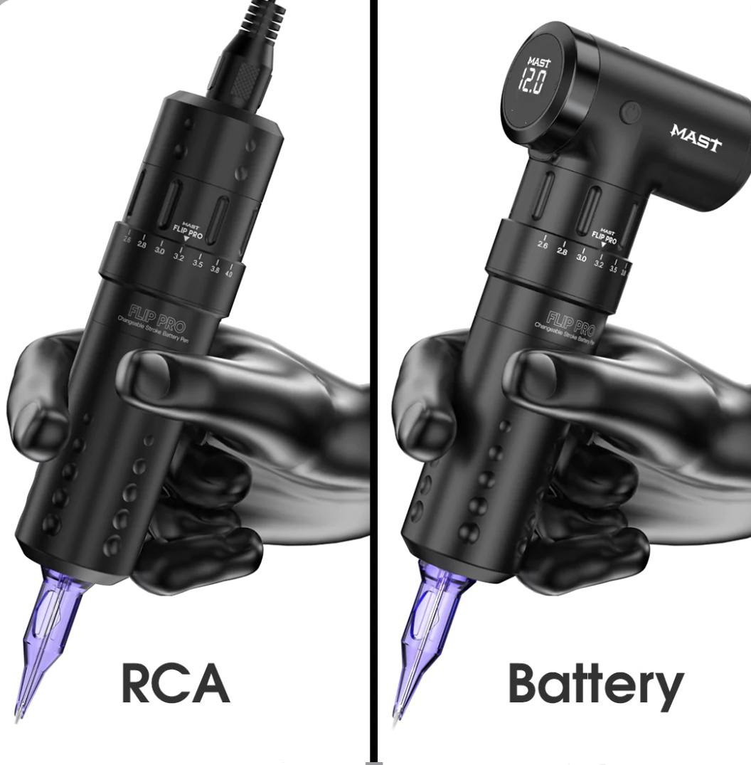 Wireless Tattoo Pen with 2.6-4.0mm Strokes Changeable Mast Flip Pro