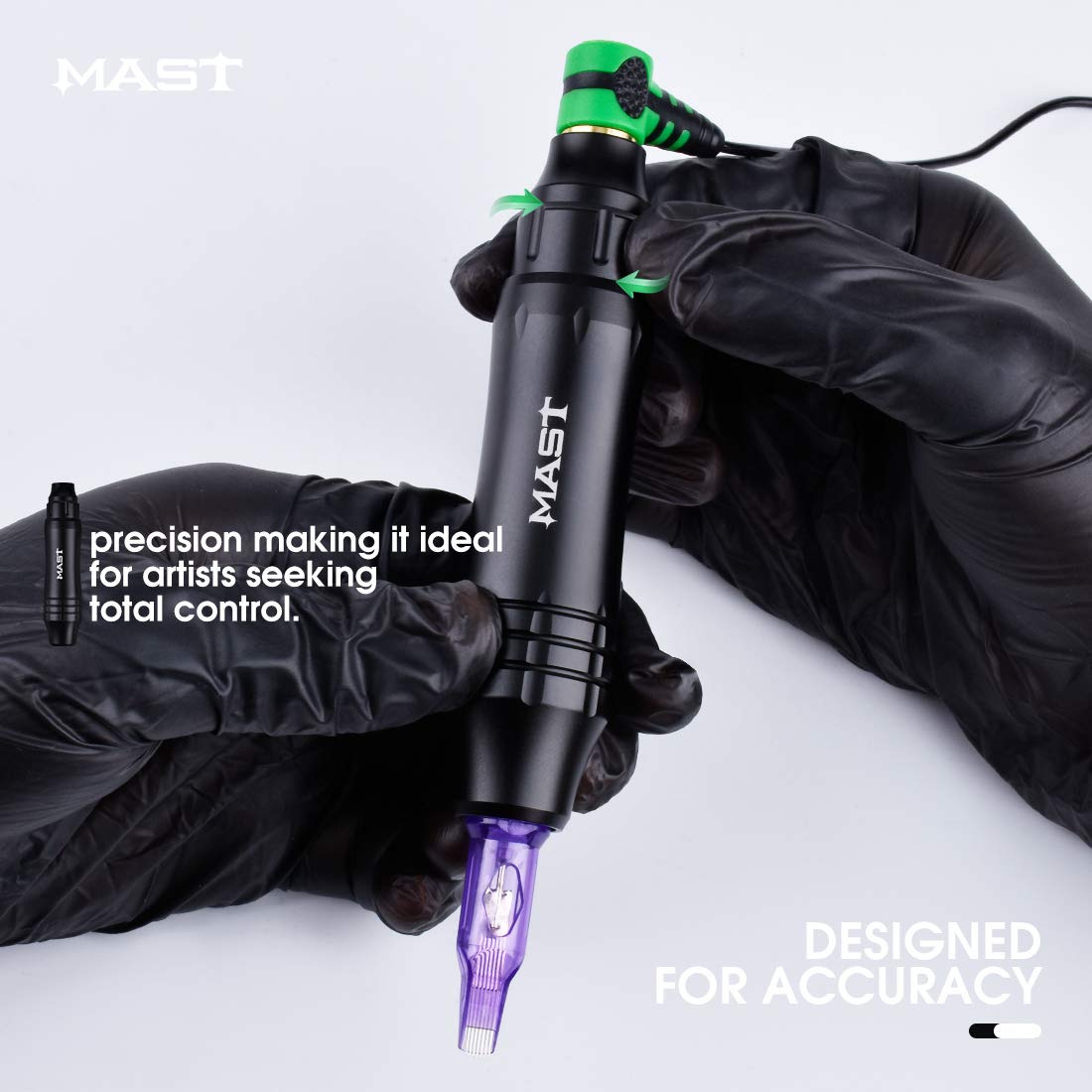 Mast P10 Ultra Machine Kit black color Halo Power Supply Pro Cartridges Needles Inks Set