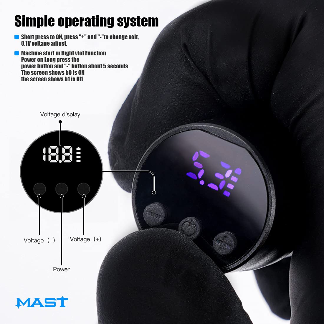 Tattoo Power Supply Mast T2 Professional Mini Portable RCA Interface Wireless Tattoo Open Box