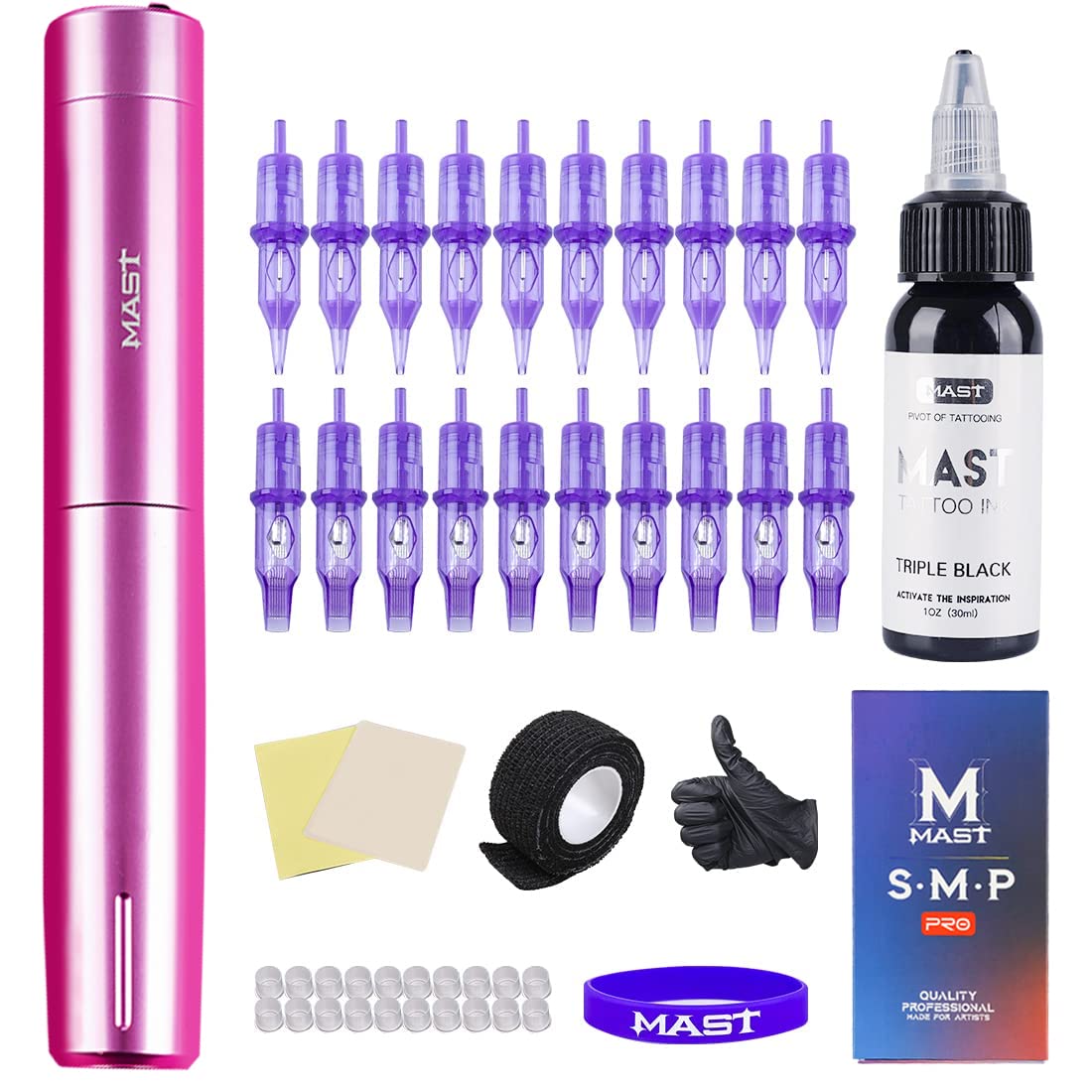 Mast Tour Y22 Tattoo Kit Mast Pro Cartridges Needles Inks Battery Power Supply