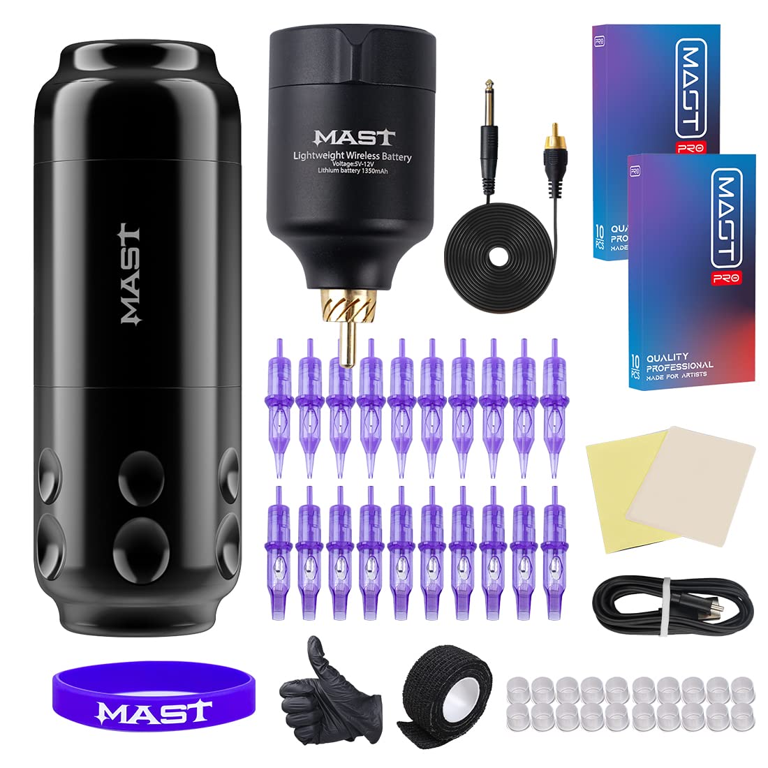 Mast Sensor Wireless Tattoo Pen Kit Short T1 Cordless Battery Power Supply