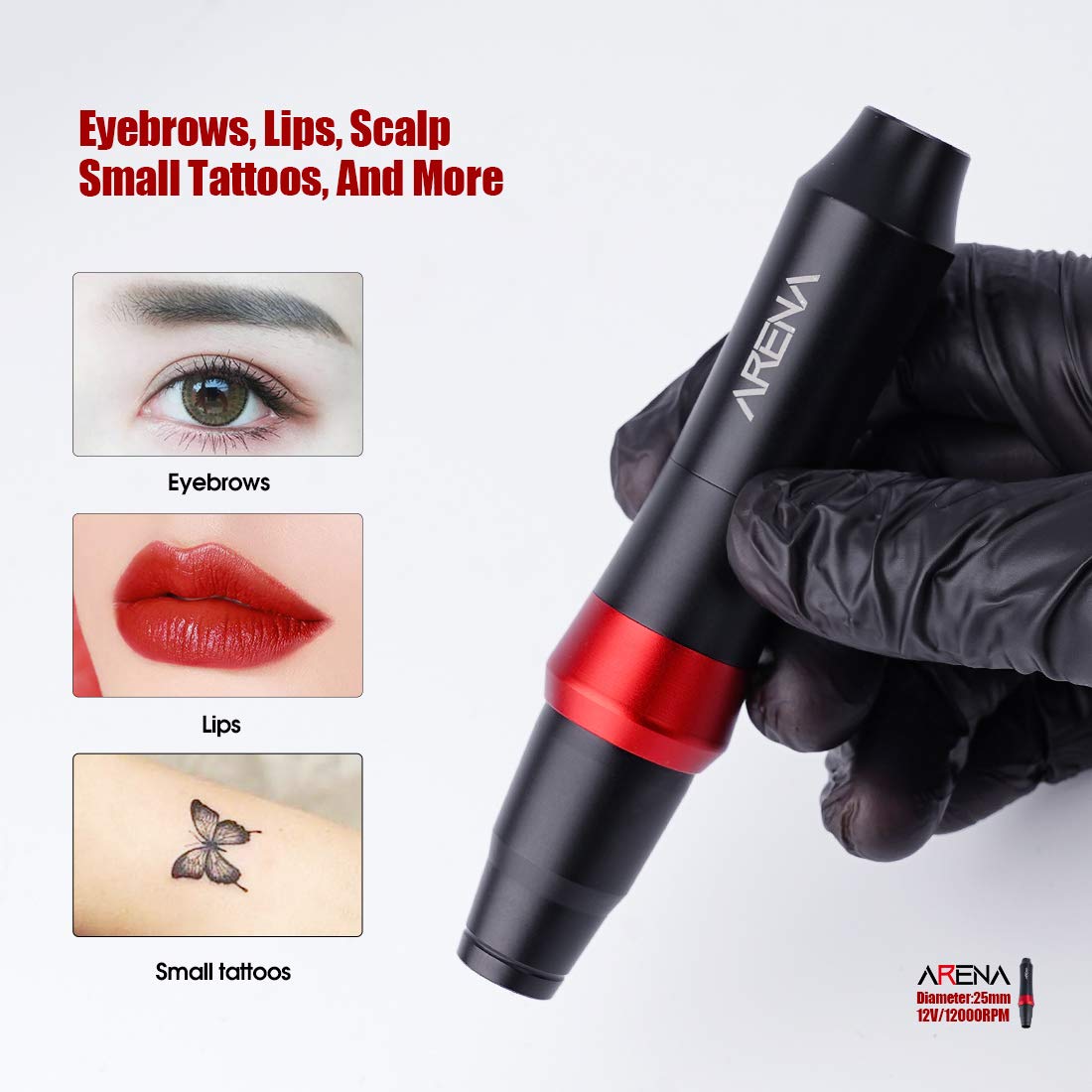 Arenahawk Rotary Tattoo Machine Permanent Makeup Gun 25mm Grip 3.0mm Open Box