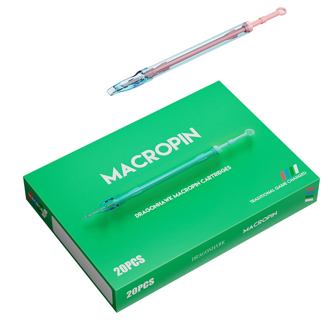 Dragonhawk Macropin Cartridges Needles 20Pcs Curved Magnum 1205RM