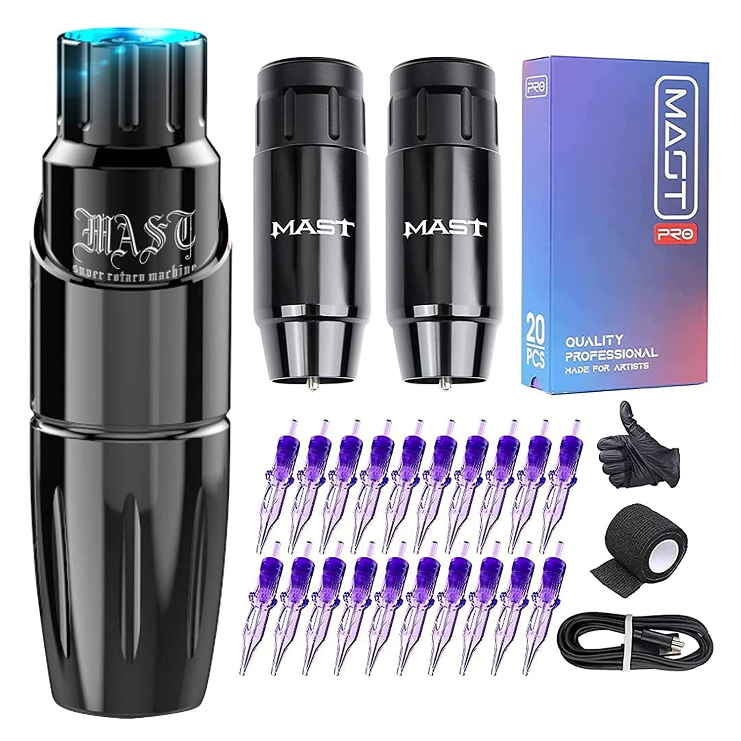 Mast Tour Tattoo Kit  2Pcs Battery Cartridges Needles Open Box