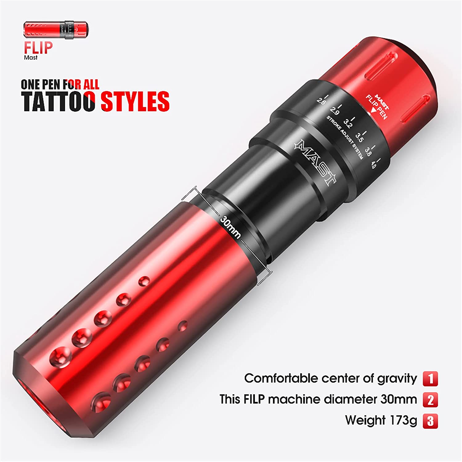 Adjustable Six Stroke Lengths Custom Coreless Motor RCA Interface Tattoo Rotary