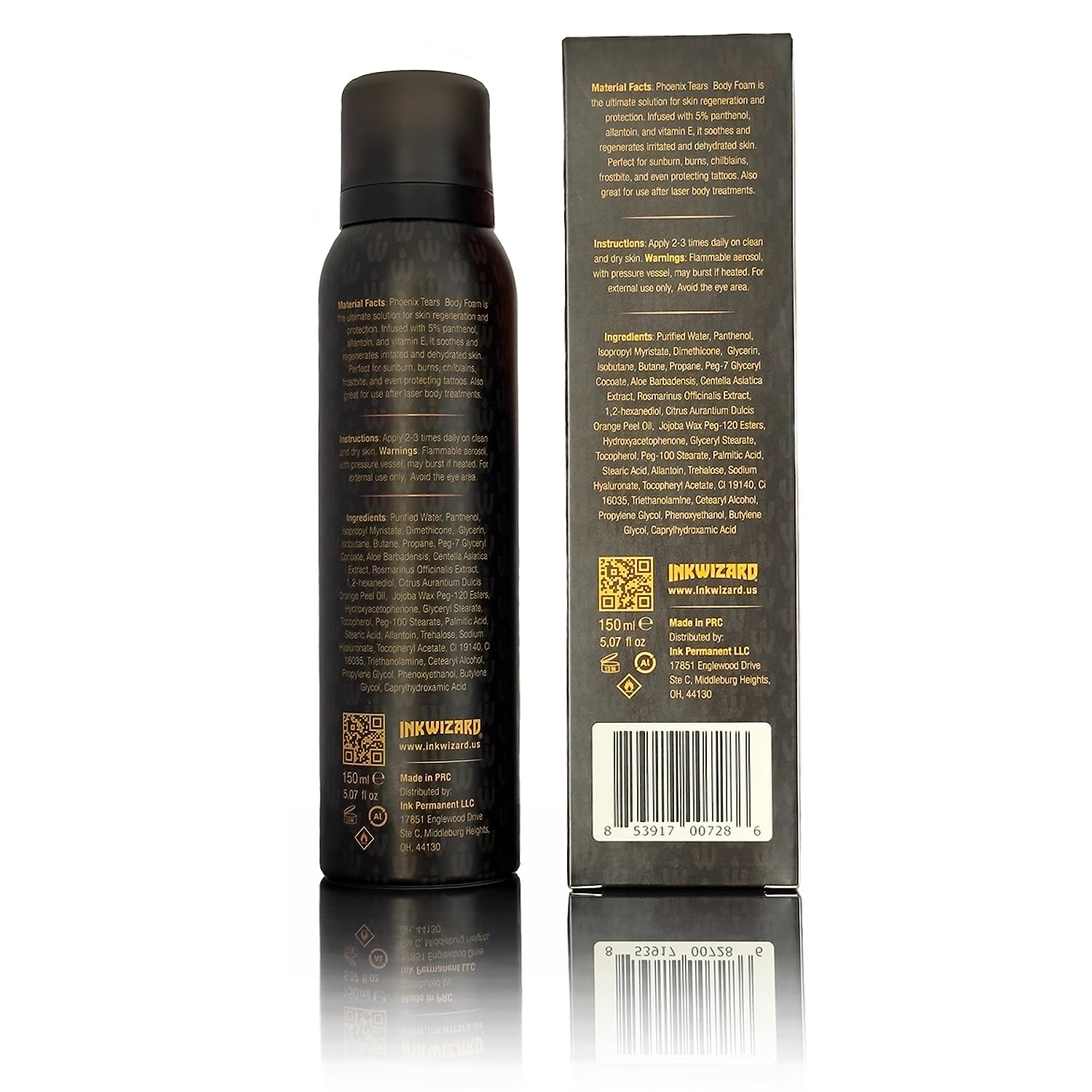 Phoenix Tears Color Enhancement Tattoo Aftercare Panthenol Cream Body Lotion Skin Care Foam Cream