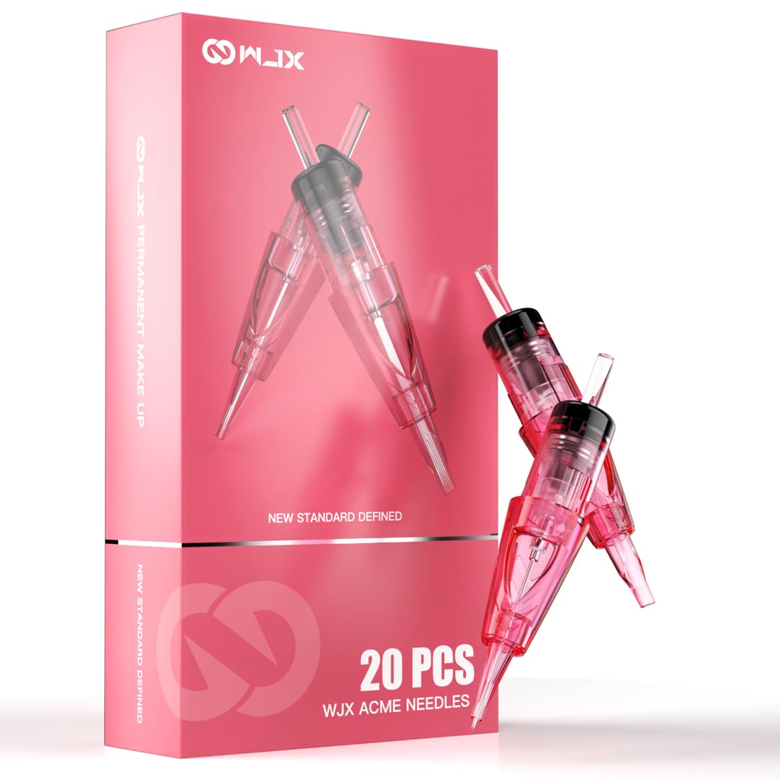 Wjx Pro Tattoo Cartridges Super Long Tips Nano Size, 20 Pcs Needles 1RL 0.5MM