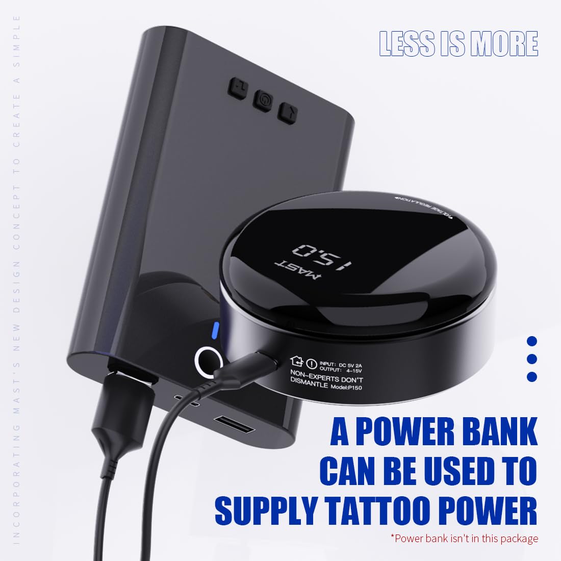 Mast Tattoo Power Supply, Halo2 Circle Digital Display Voltage One Touch Easy Open Box