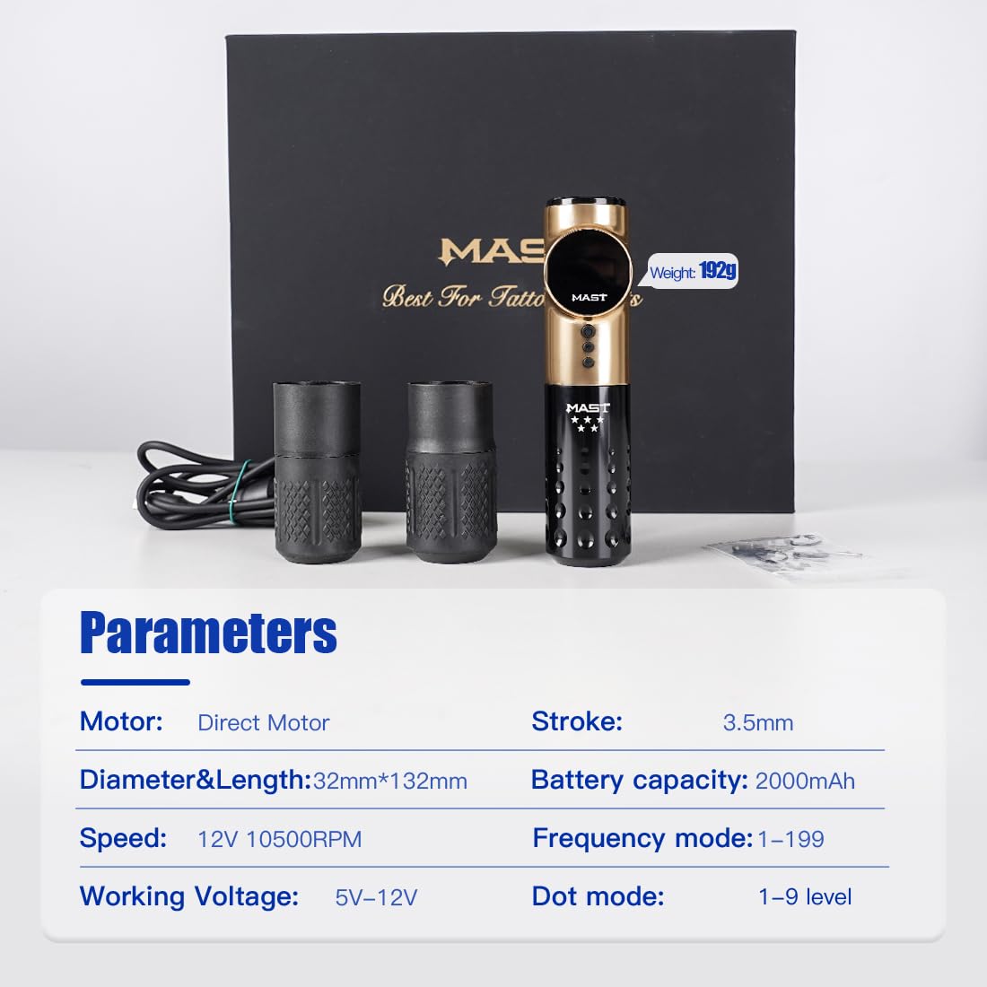 Mast Tattoo Archer 5 Star Series Pro Wireless Tattoo Pen Machine Gun for Lining