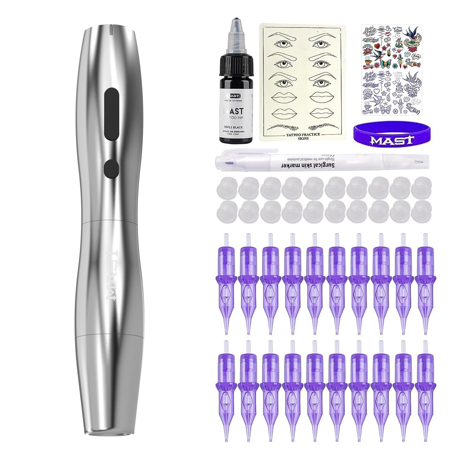 Mast Tattoo Kit P20 Wireless Tattoo Pen Machine Gun Kit QP-021C