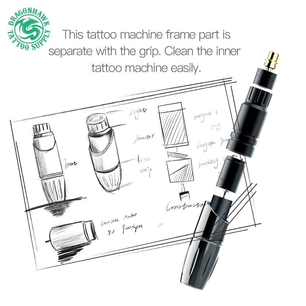 Dragonhawk Tattoo Pen Rotary Mast Tour Tattoo Machine Cartridges Tattoo Kit D366