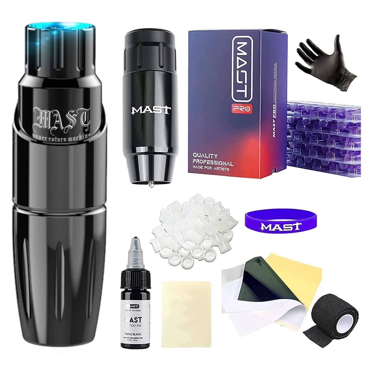 Mast Tour Tattoo Pen Kit Wireless Tattoo Machine Gun Kit with Short Tattoo Pen open box