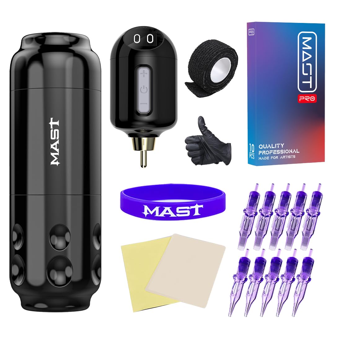 Mast Sensor Tattoo Pen Machine with Wireless T4 Battery Power Supply - 4.0mm Stroke
