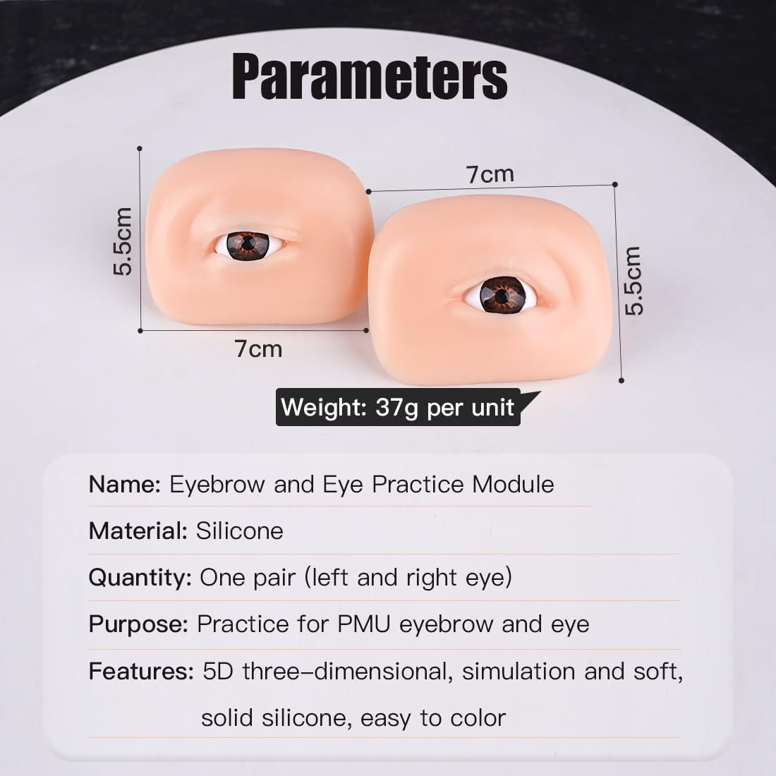 Dragonhawk Beginner Eye Tattoo Practice Fake Skin - Ideal for Artists and Apprentices