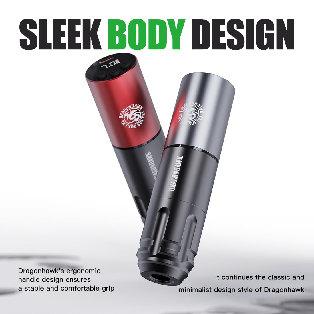 Dragonhawk Beginner Tattoo Kit, Wireless Complete Pro Tattoo Gun, Cartridges