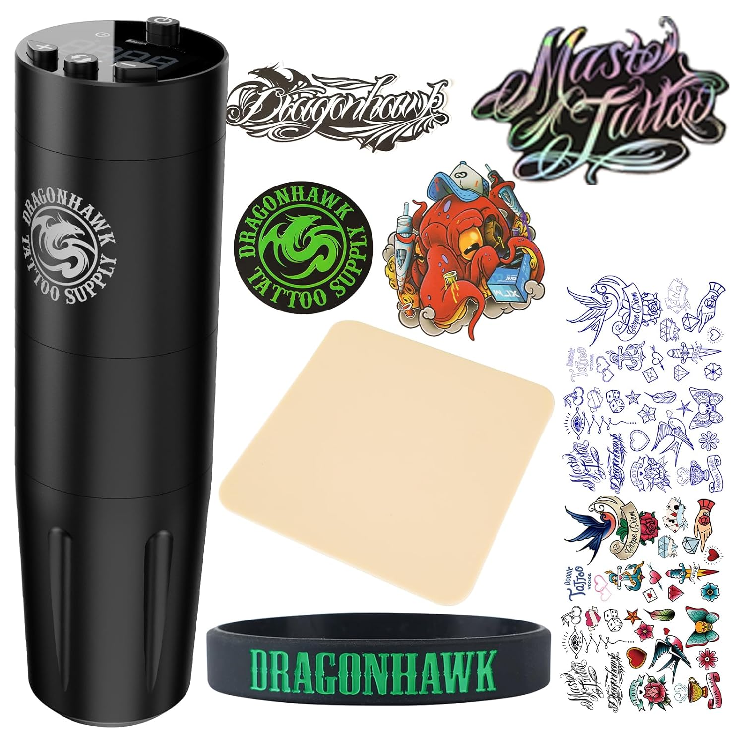 Dragonhawk X8 Wireless Tattoo Pen Machine Gun, 180-9000 Rpm Speed Control Pen