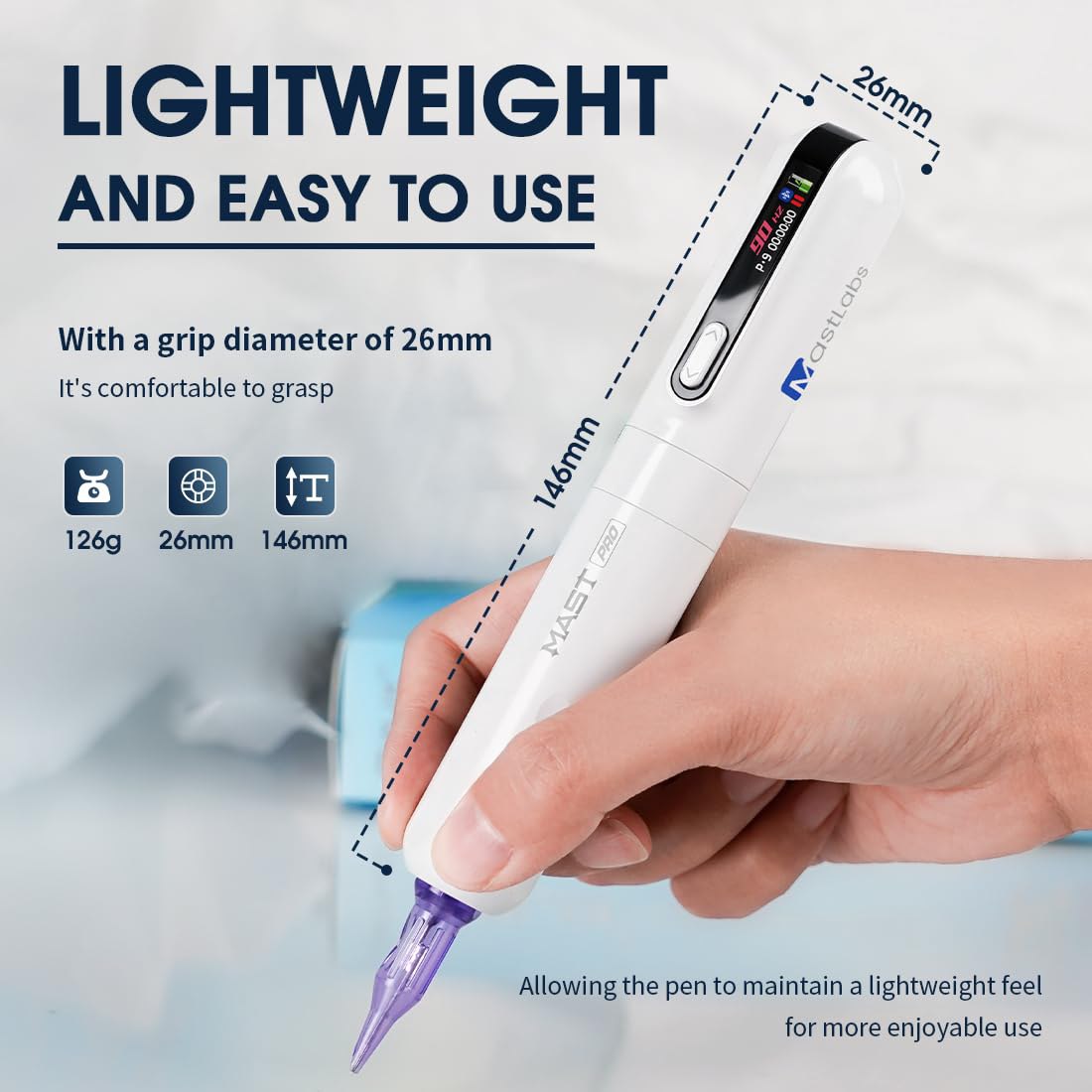 Mast Y22 Pro Tattoo Gun Machine Wireless Tattoo Pen 3.0mm Stroke 1300mAh Battery Open Box