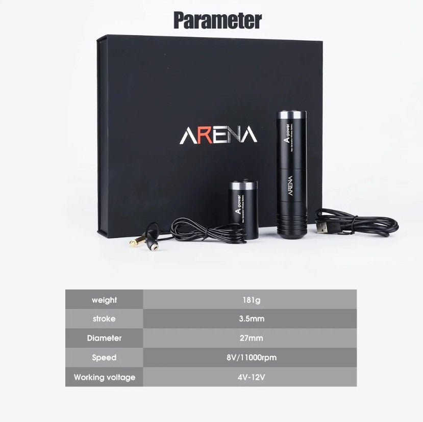 Arena A-power Wireless Rotary Tattoo Pen Machine Two Replaceable Batteries