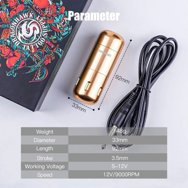 Dragonhawk Tattoo Pen Machine Brushless Motor Gun for Liner Shader WQ4916-2