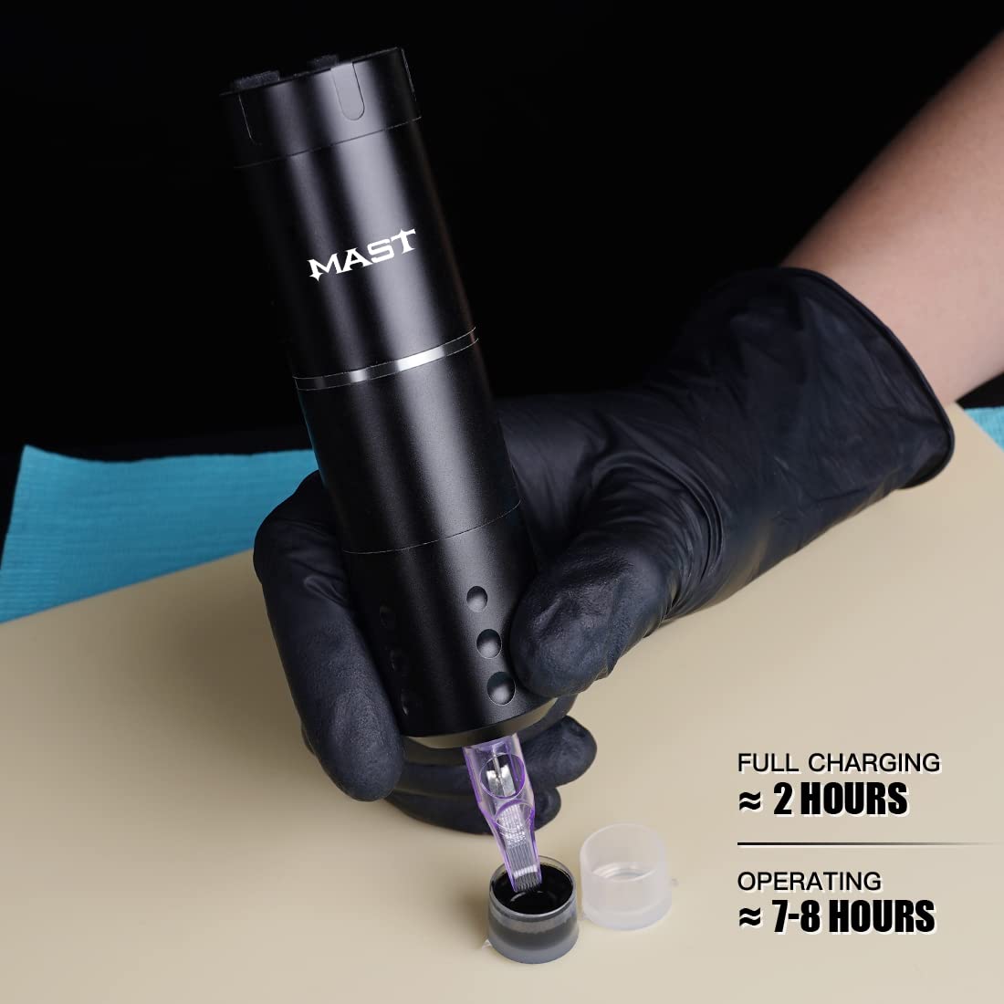 Mast Tattoo A1 Wireless Tattoo Pen Machine Gun, Cordless Tattoo 1,700mAh Battery Power Digital Display QP-045 Open Box