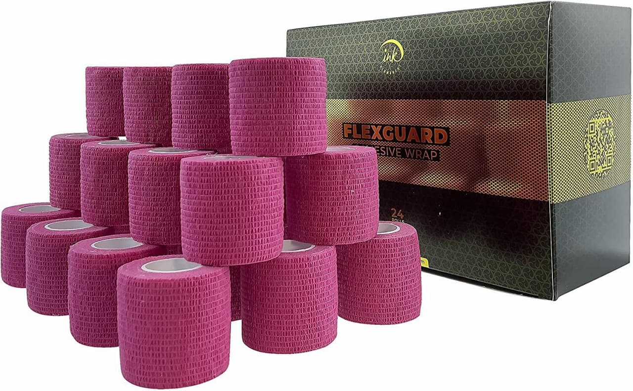 Cohesive Bandage Tattoo Grip Tape Wrap 24Pcs