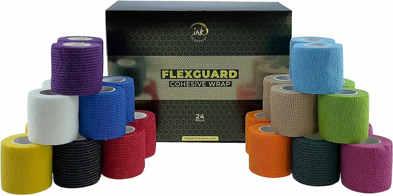 Cohesive Bandage Tattoo Grip Tape Wrap 24Pcs