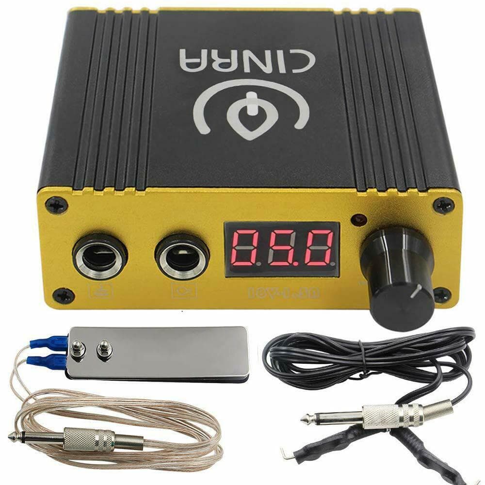 Digital Tattoo Power Supply Foot Pedal Tattoo Clip Cord Kit Set Open Box