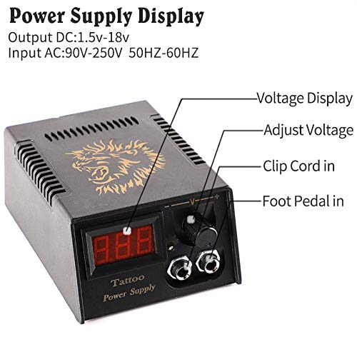Tattoo Kit Romlon Digital with Clip Cord and Tattoo Foot Pedal Open Box