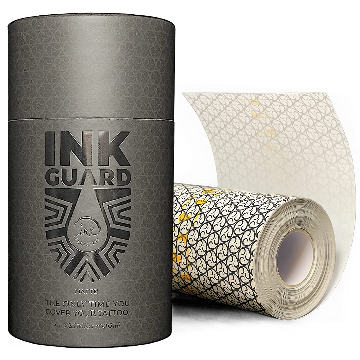 Ink Guard Matte Tattoo Aftercare Bandage 4" x 11 yd [10 cm X 10m] Transparent Waterproof Cover Up