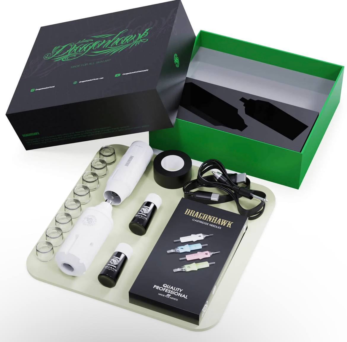Tattoo Kit Dragonhawk S1 Tattoo Machine Pen Starter Bundle