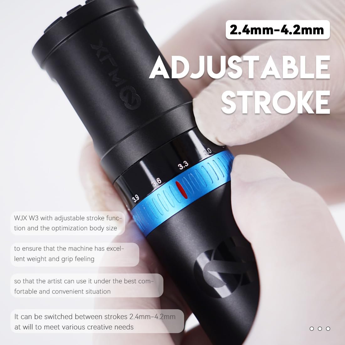 W3 Tattoo Gun High-Speed Charging Pen Wireless Rotary Powerful Motor by Mcore-C3 Open Box